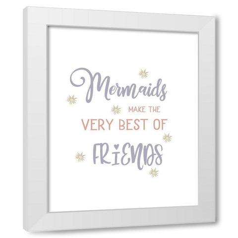 Mermaids Best Friends White Modern Wood Framed Art Print by Straatsma, Leah