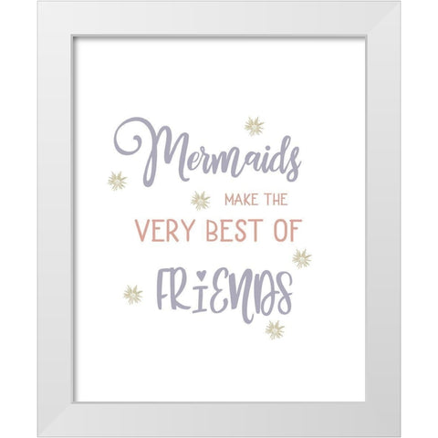 Mermaids Best Friends White Modern Wood Framed Art Print by Straatsma, Leah