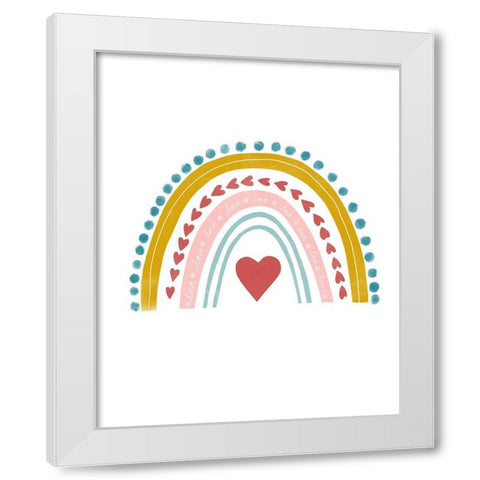 Happy Heart Rainbow White Modern Wood Framed Art Print by Straatsma, Leah
