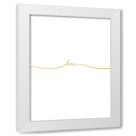 Love In Gold White Modern Wood Framed Art Print by Straatsma, Leah