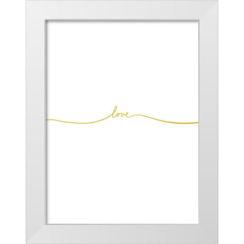 Love In Gold White Modern Wood Framed Art Print by Straatsma, Leah