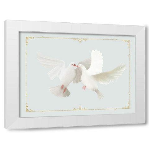 Christmas Doves White Modern Wood Framed Art Print by Straatsma, Leah