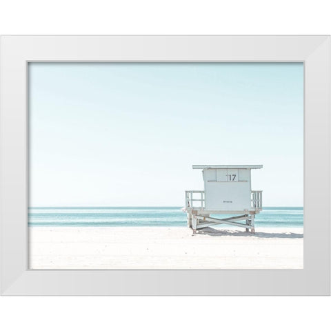 Beach Hut White Modern Wood Framed Art Print by Straatsma, Leah