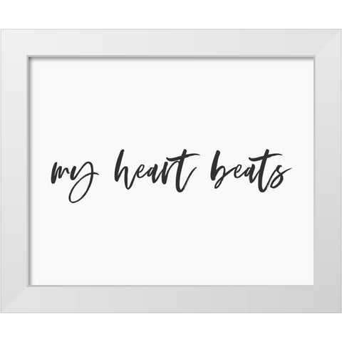 My Heart Beats 2 White Modern Wood Framed Art Print by Straatsma, Leah