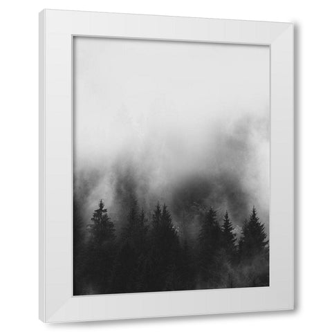Trees and Smoke White Modern Wood Framed Art Print by Straatsma, Leah