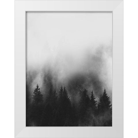 Trees and Smoke White Modern Wood Framed Art Print by Straatsma, Leah