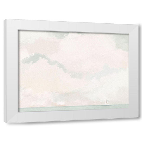 Sailing And Clouds White Modern Wood Framed Art Print by Straatsma, Leah