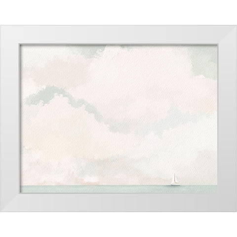 Sailing And Clouds White Modern Wood Framed Art Print by Straatsma, Leah