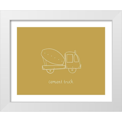 Cement Truck Mustard White Modern Wood Framed Art Print by Straatsma, Leah