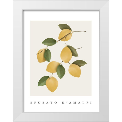 Amalfi Lemons White Modern Wood Framed Art Print by Straatsma, Leah
