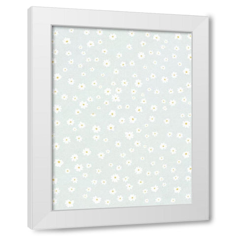 Daisies in the Garden White Modern Wood Framed Art Print by Straatsma, Leah