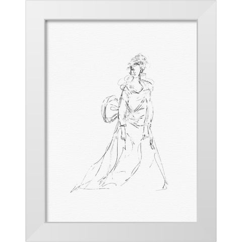Victorian Lady With Bow White Modern Wood Framed Art Print by Straatsma, Leah