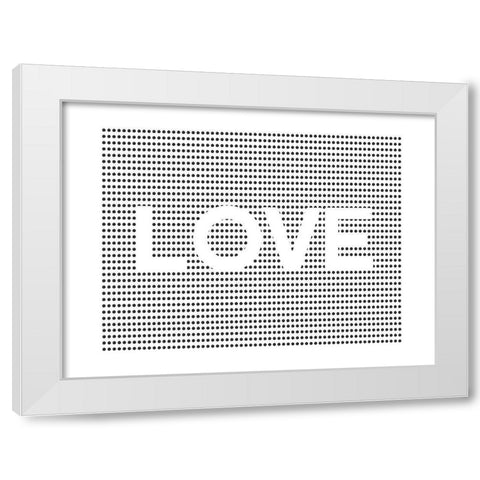 Love Dots White Modern Wood Framed Art Print by Straatsma, Leah