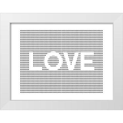 Love Dots White Modern Wood Framed Art Print by Straatsma, Leah