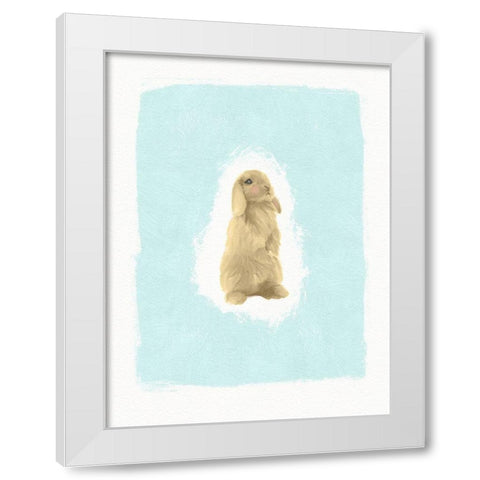 Fluffy Bunny White Modern Wood Framed Art Print by Straatsma, Leah