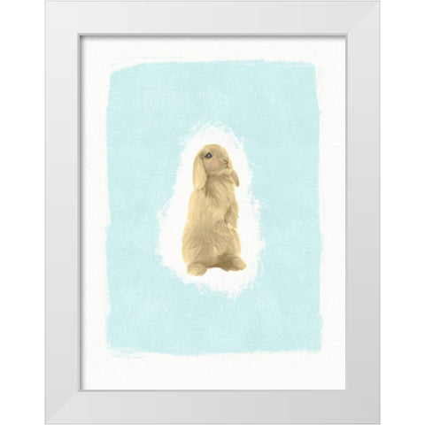 Fluffy Bunny White Modern Wood Framed Art Print by Straatsma, Leah