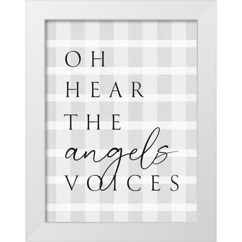 Oh Hear Plaid White Modern Wood Framed Art Print by Straatsma, Leah