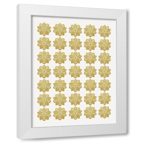 Gilded Flowers White Modern Wood Framed Art Print by Straatsma, Leah