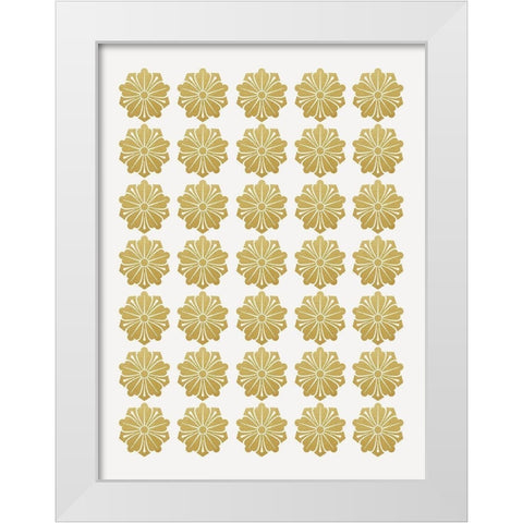 Gilded Flowers White Modern Wood Framed Art Print by Straatsma, Leah