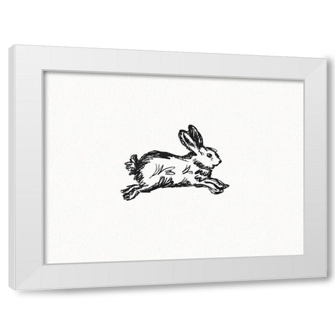 Fluffy Baby Hare White Modern Wood Framed Art Print by Straatsma, Leah