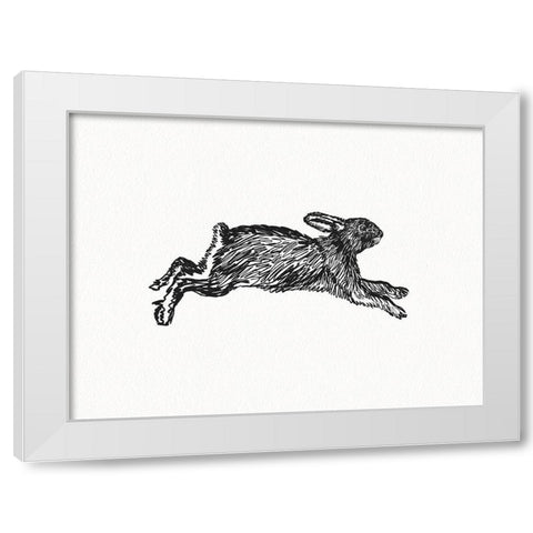 Inky Hare White Modern Wood Framed Art Print by Straatsma, Leah