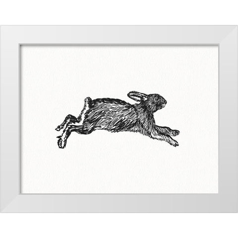 Inky Hare White Modern Wood Framed Art Print by Straatsma, Leah