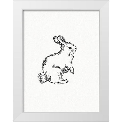 Vintage Hare White Modern Wood Framed Art Print by Straatsma, Leah