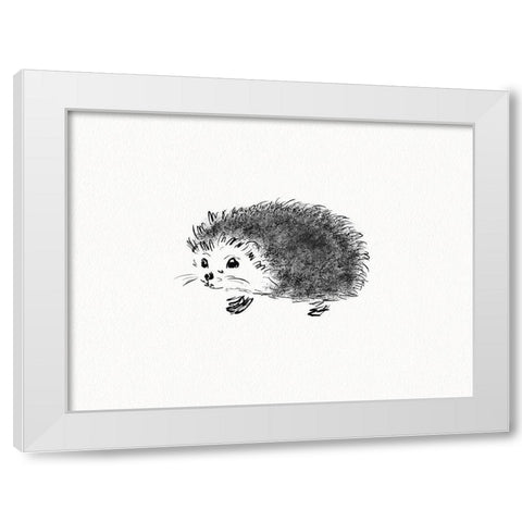 Hedgehog White Modern Wood Framed Art Print by Straatsma, Leah