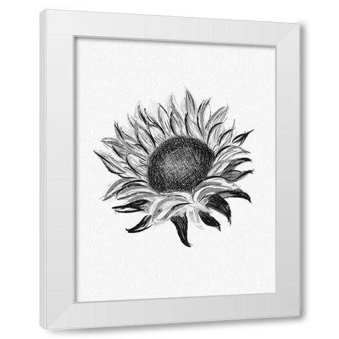 Sunflower White Modern Wood Framed Art Print by Straatsma, Leah
