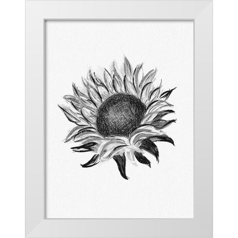 Sunflower White Modern Wood Framed Art Print by Straatsma, Leah