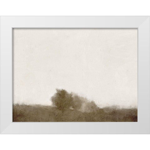 The Tree At The Edge of The Meadow White Modern Wood Framed Art Print by Straatsma, Leah