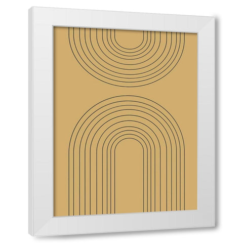 Abstract Rainbow Ochre White Modern Wood Framed Art Print by Straatsma, Leah