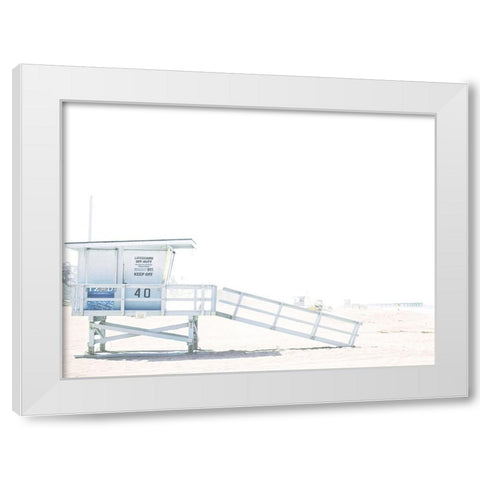 Beach Hut Coastal 2 White Modern Wood Framed Art Print by Straatsma, Leah