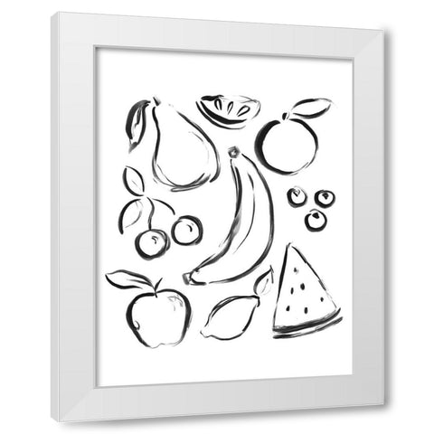 Neutral Fruits White Modern Wood Framed Art Print by Straatsma, Leah