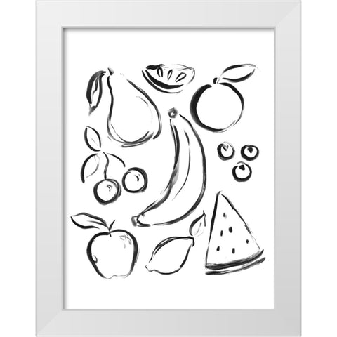 Neutral Fruits White Modern Wood Framed Art Print by Straatsma, Leah