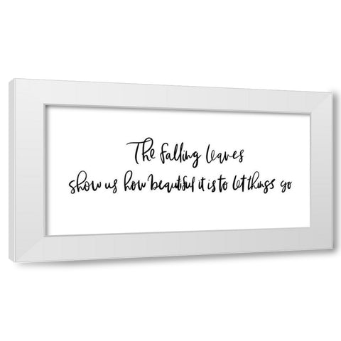 The Falling Leaves White Modern Wood Framed Art Print by Straatsma, Leah