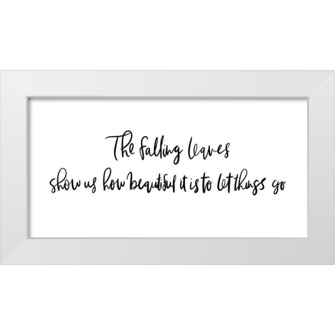 The Falling Leaves White Modern Wood Framed Art Print by Straatsma, Leah