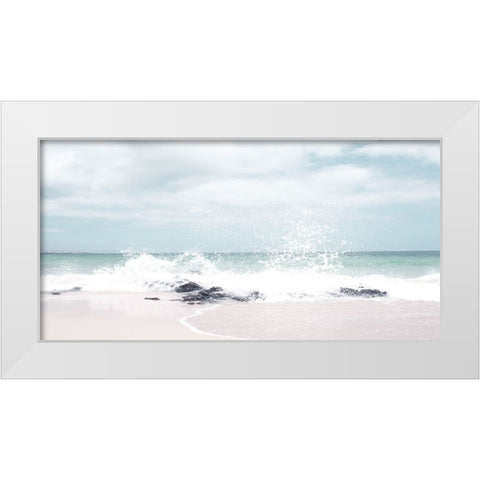 Splash Waves White Modern Wood Framed Art Print by Straatsma, Leah