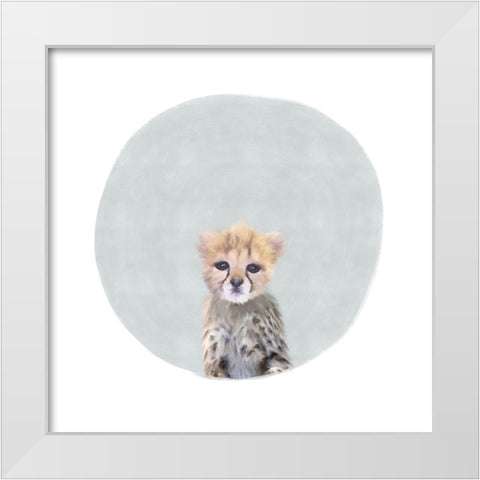 Baby Cheetah Gray White Modern Wood Framed Art Print by Straatsma, Leah