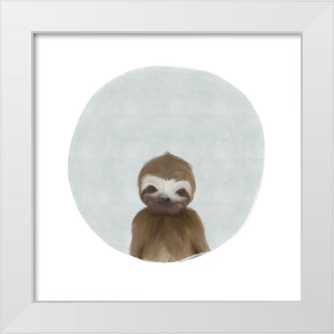 Baby Sloth Gray White Modern Wood Framed Art Print by Straatsma, Leah