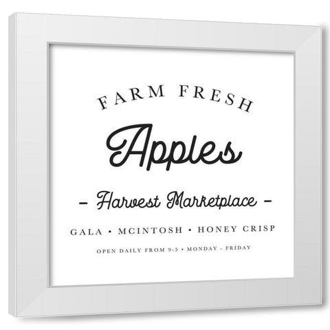 Farm Fresh Apples White Modern Wood Framed Art Print by Straatsma, Leah