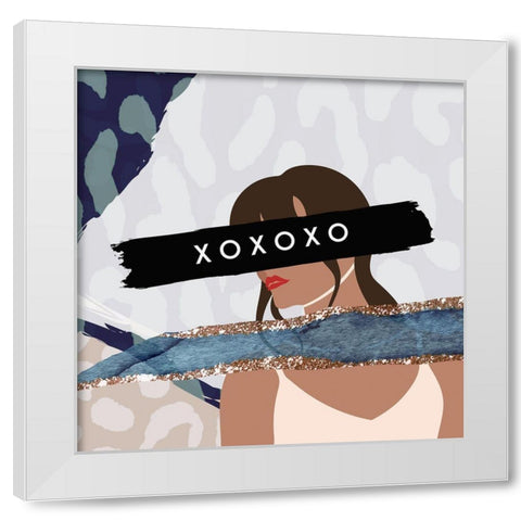 XOXOXO White Modern Wood Framed Art Print by Straatsma, Leah
