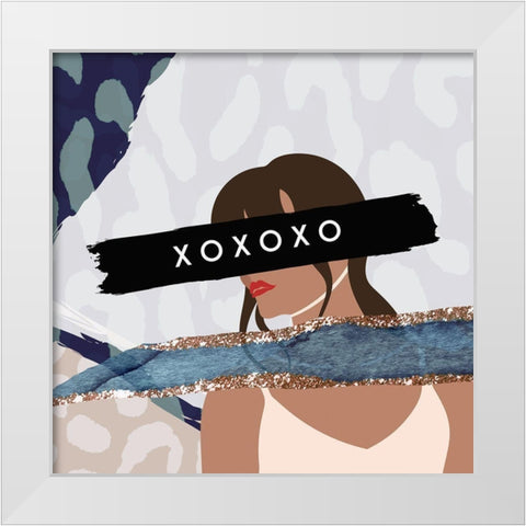 XOXOXO White Modern Wood Framed Art Print by Straatsma, Leah
