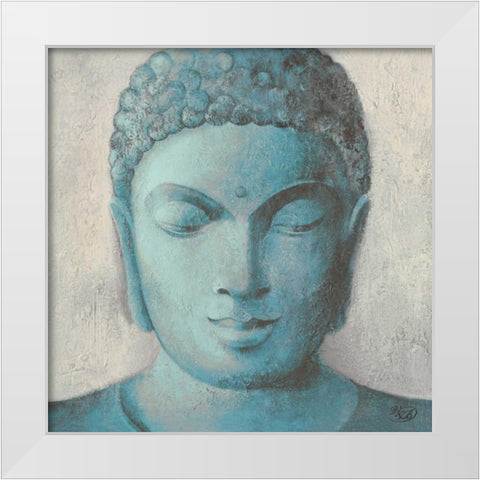 Serenity Buddha White Modern Wood Framed Art Print by Verbeek and van den Boark