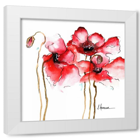 Amapola Roja 1 White Modern Wood Framed Art Print by May