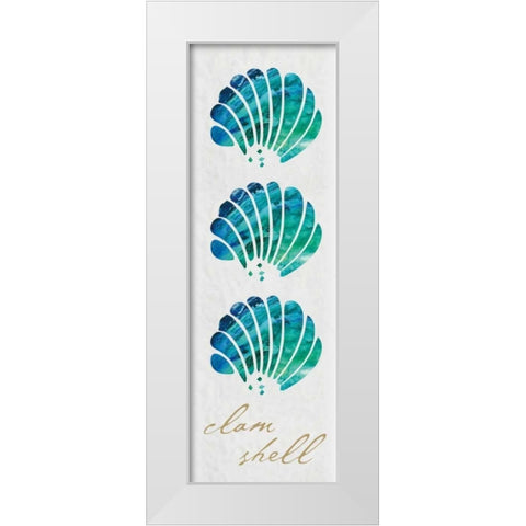 Clam Shell Panel White Modern Wood Framed Art Print by Hogan, Melody