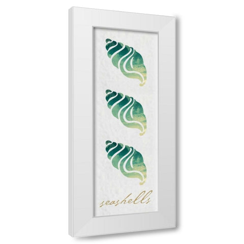 Seashells Panel White Modern Wood Framed Art Print by Hogan, Melody