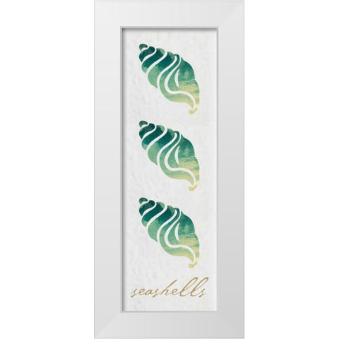 Seashells Panel White Modern Wood Framed Art Print by Hogan, Melody