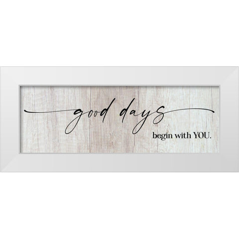 Good Days White Modern Wood Framed Art Print by Hogan, Melody
