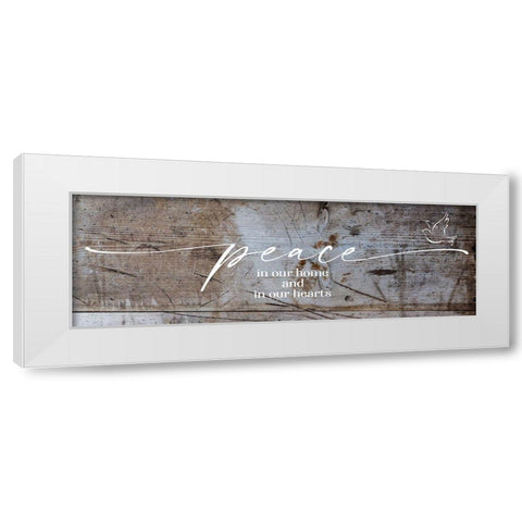 Peace Home White Modern Wood Framed Art Print by Hogan, Melody